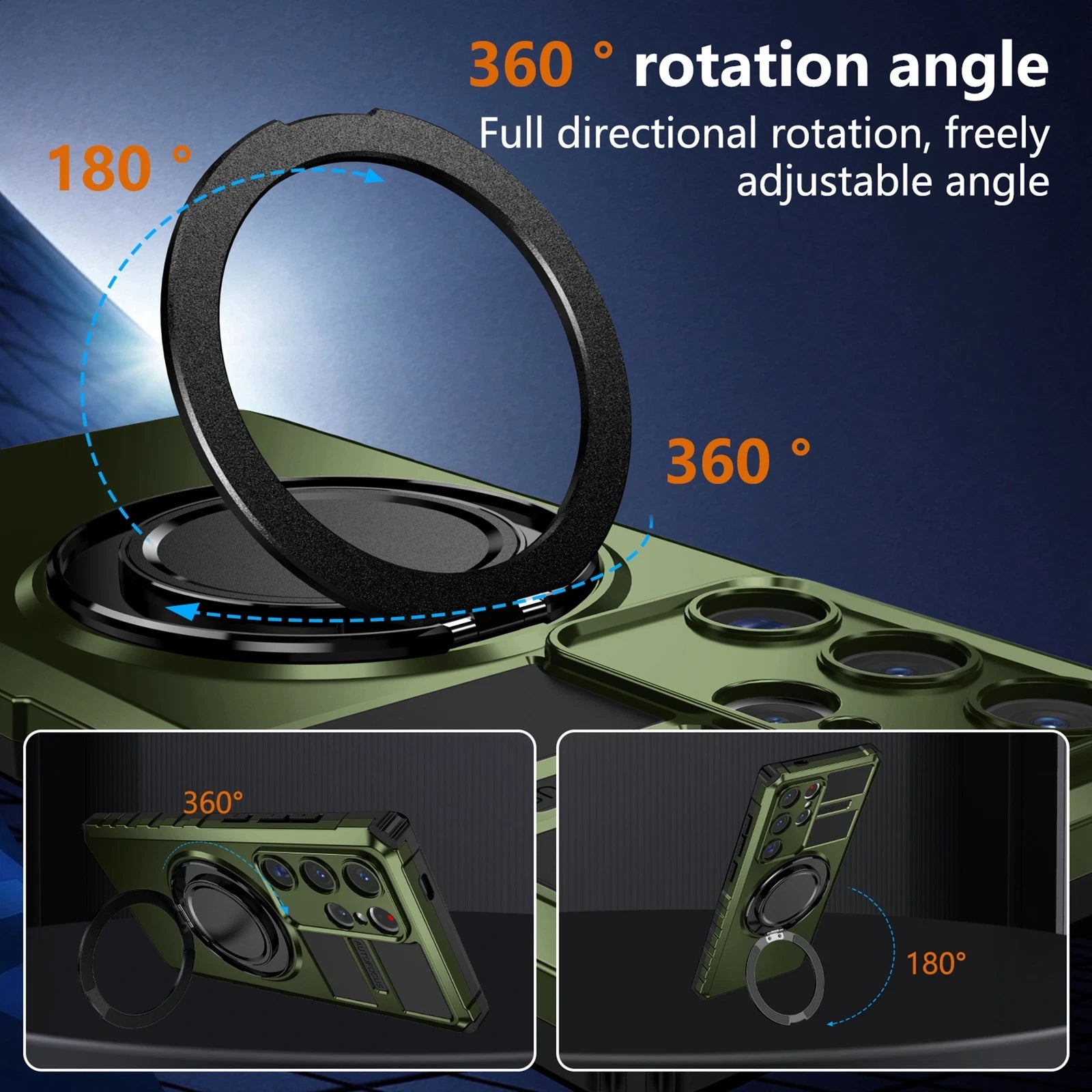 For Samsung Galaxy S24/S23/S25 Ultra Rugged Armor Phone Case + Screen Protector