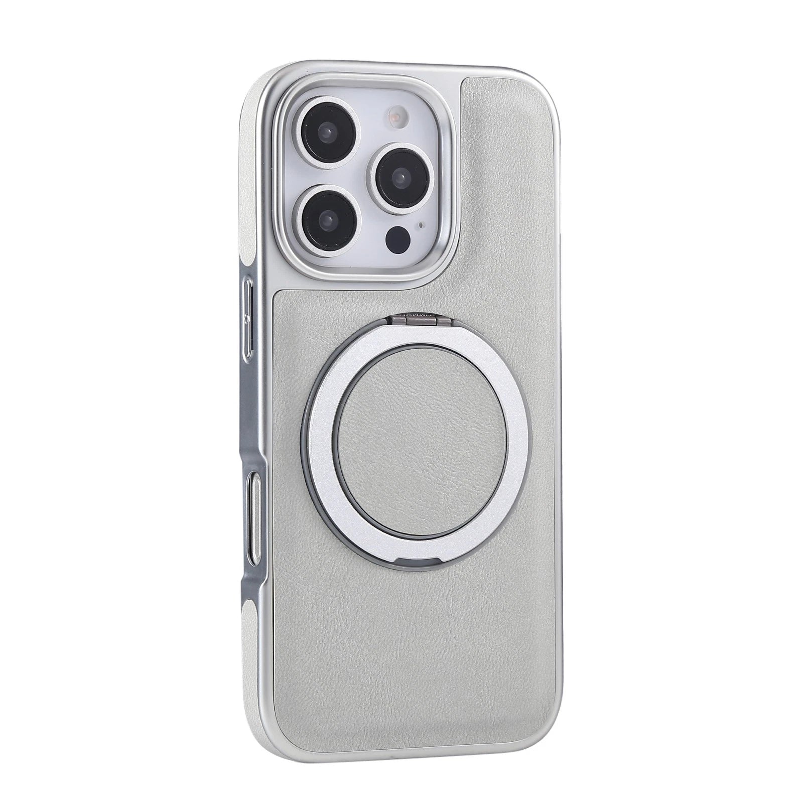 For iPhone 17 Pro Max 16 15 14 13 Shockproof PU Leather Magnetic Ring Stand Case