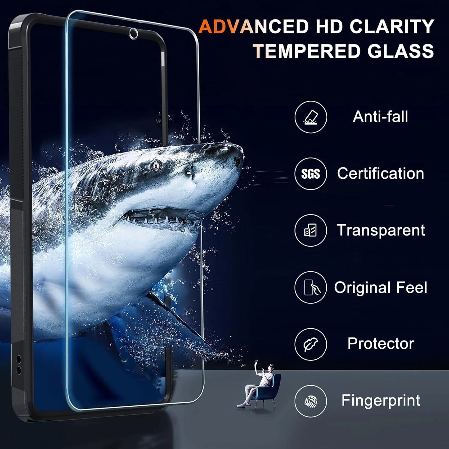 Motorola Moto G 2025 Shockproof Case with Tempered Glass Screen Protector - Heavy Duty Armor Cover