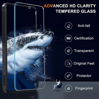 Motorola Moto G 2025 Shockproof Case with Tempered Glass Screen Protector - Heavy Duty Armor Cover