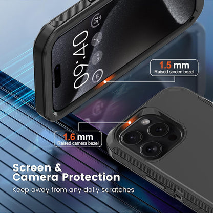 For iPhone 16 Pro Max Case 15/14/13/11 Phone Cover Shockproof + Screen Protector
