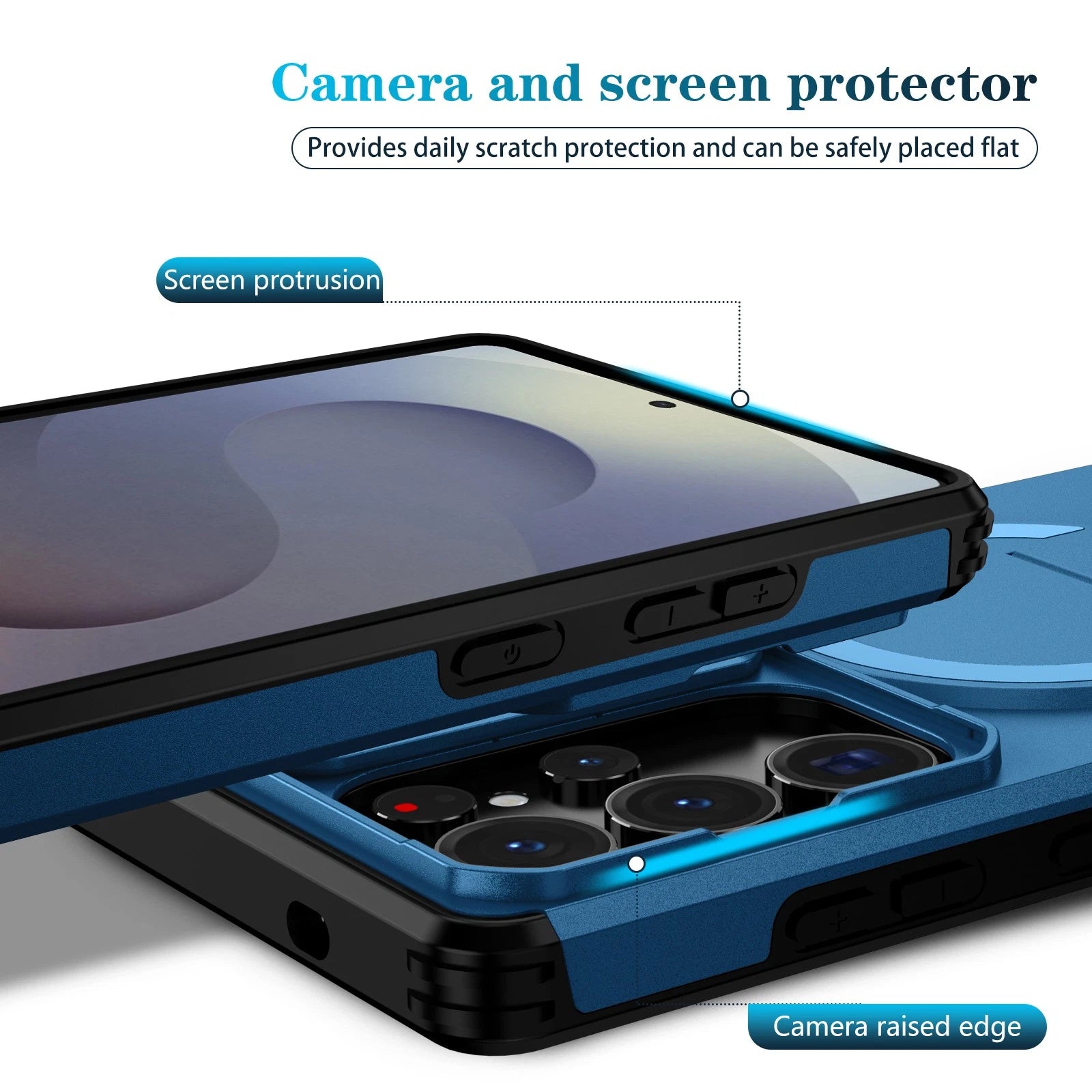 For Samsung Galaxy S25FE S24 S25 Ultra Shockproof Mag Safe Stand Slide Lens Case