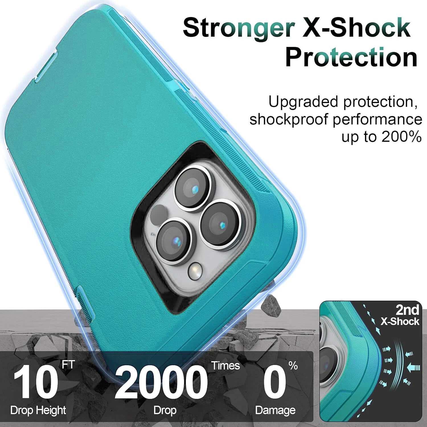 For iPhone 16 Pro Max Case 15 14 13 Phone Cover Shockproof Holster Screen Glass