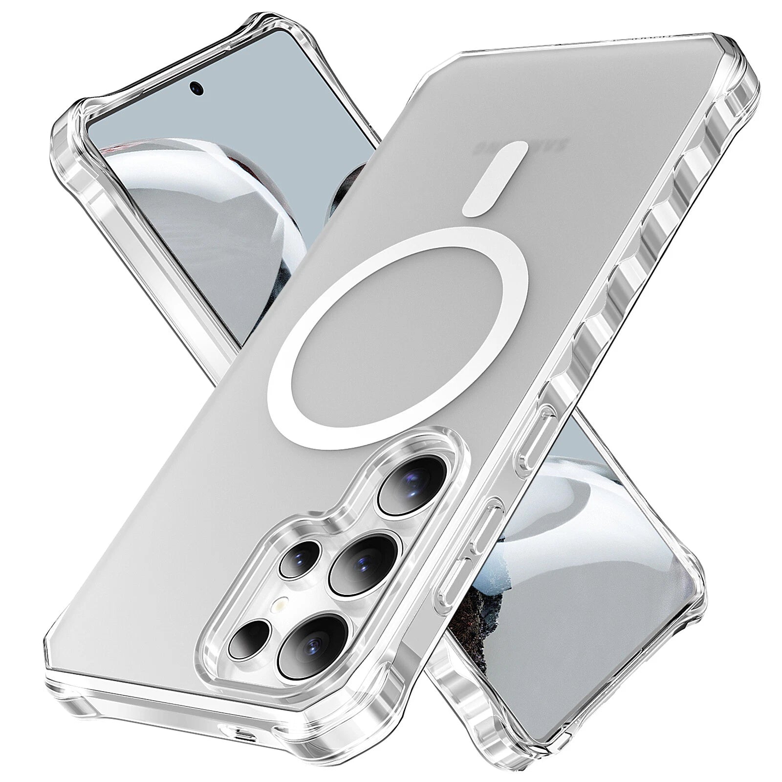 For Samsung Galaxy S25 Ultra S24+ Shockproof Matte TPU+PC Case Mag Safe Cover