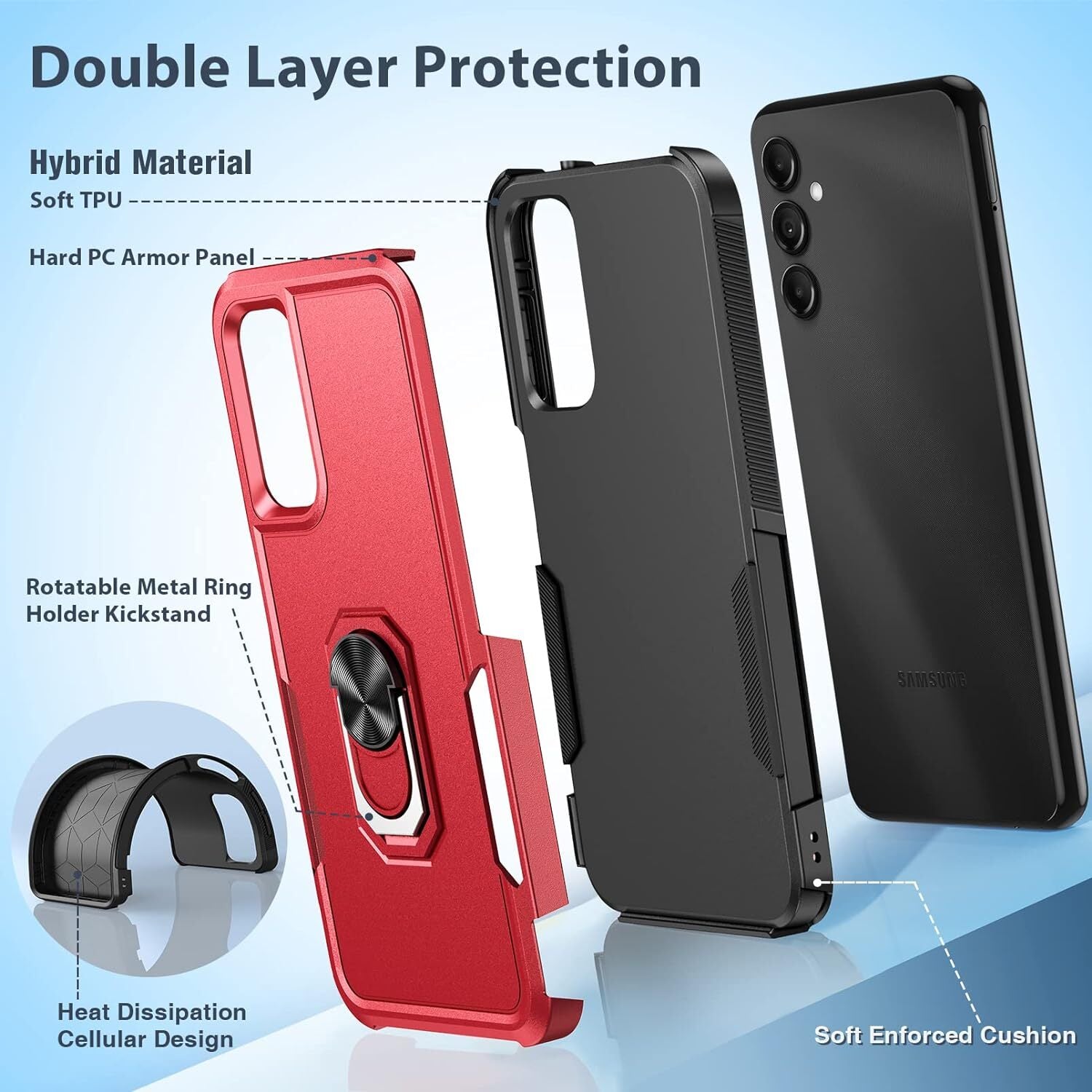 For Samsung Galaxy A16 5G A15 A14 A54 A35 A03S Case Phone Cover Shockproof+Glass
