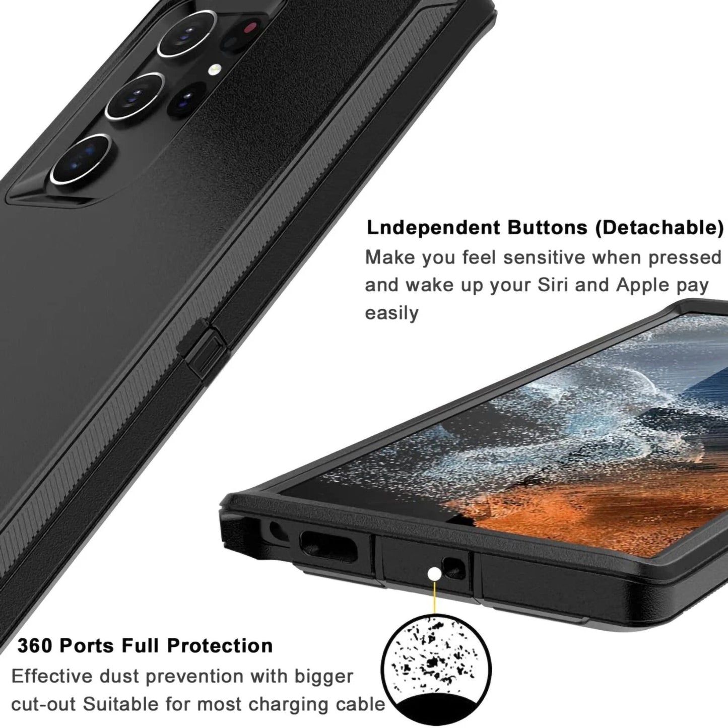 Heavy Duty Shockproof Case For Samsung Galaxy S25 S24 S23 S22+ Ultra + Belt Clip