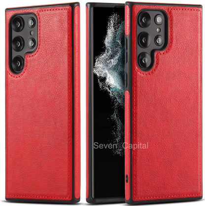 Shockproof Slim Leather Case For Samsung Galaxy S25 S24 S23 S22 Plus Ultra Cover