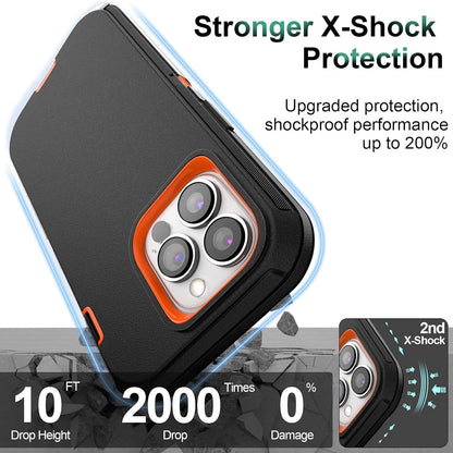 For iPhone 16 Pro Max Case 15 14 13 Phone Cover Shockproof Holster Screen Glass