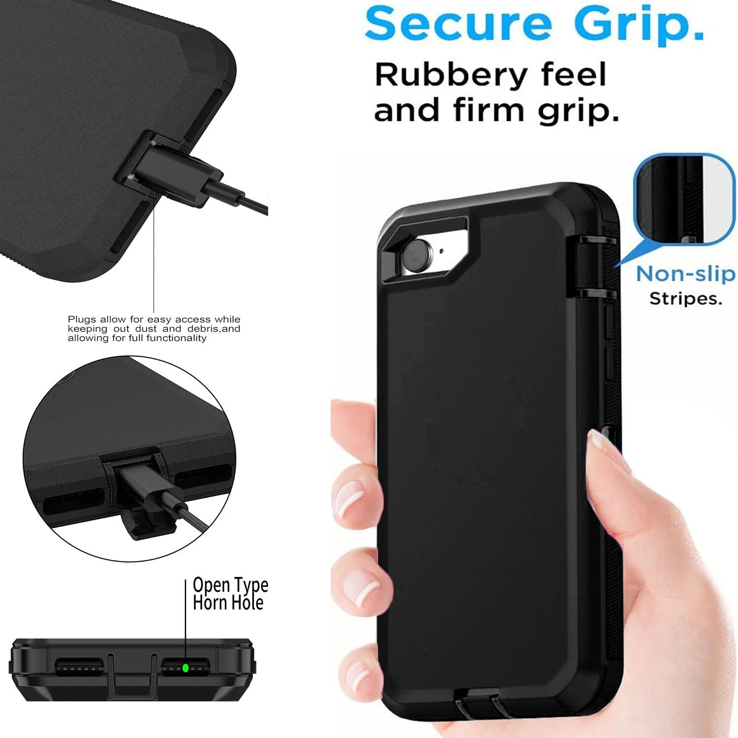 For iPhone SE Case /8/7 Plus/6S Phone Cover Shockproof Heavy Duty + Screen Glass