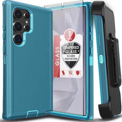 For Samsung Galaxy S25 Ultra S24 S23 S22 S20 FE Case Phone Cover + Screen Glass