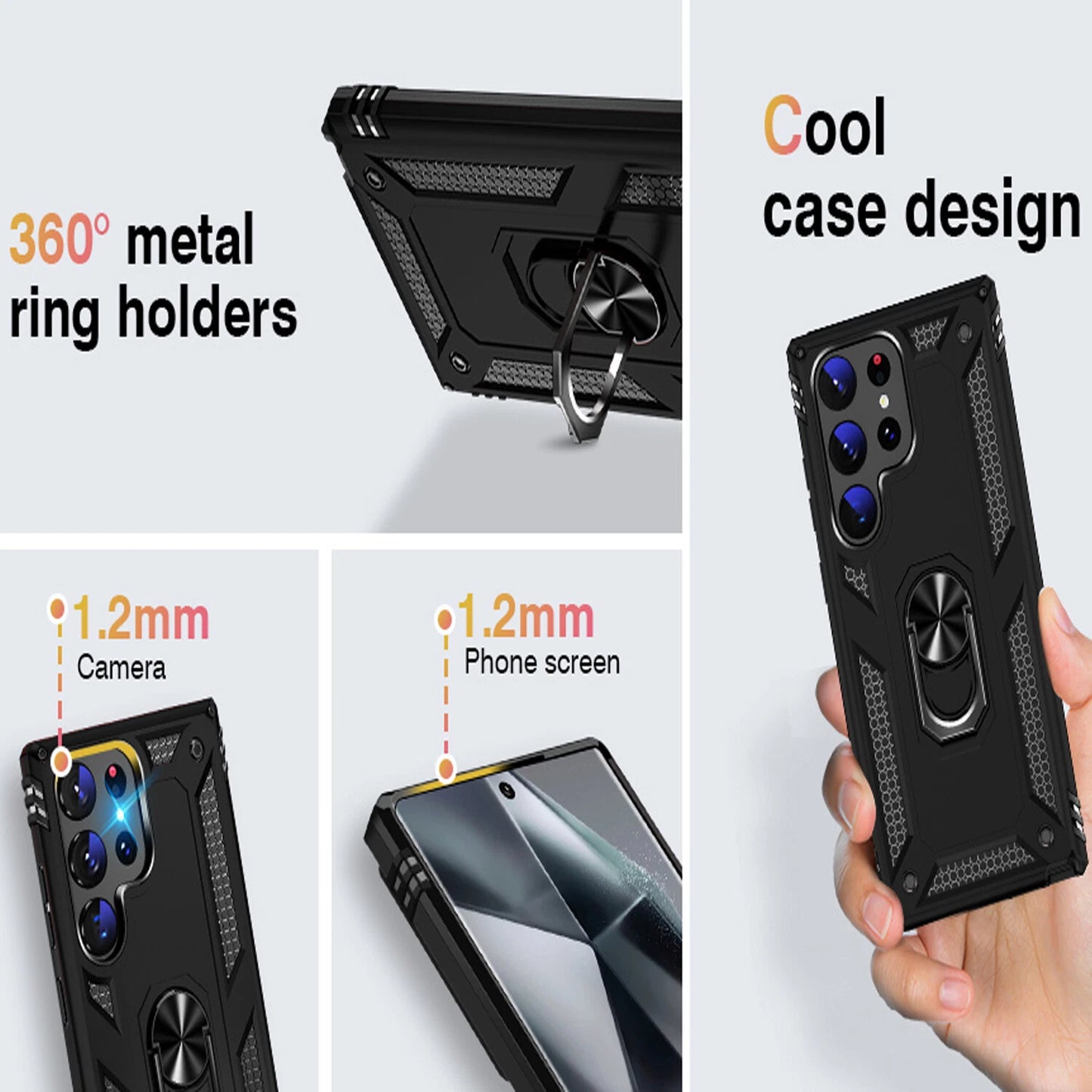 For Samsung Galaxy S25 Ultra S24 S23 FE S22 S21 S20 Case Phone Cover /W Screen