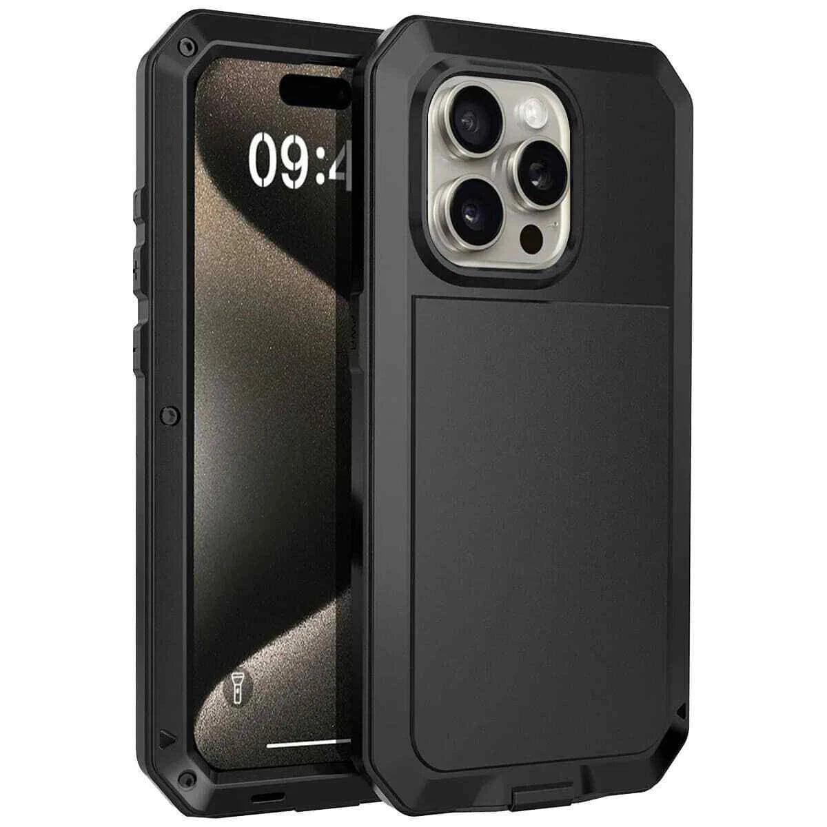 Heavy Duty Protection Armor Metal Case for iPhone 16e 16 15 14 13 12 11 Pro Max