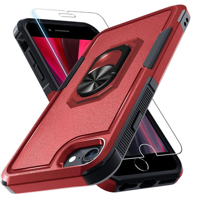 For iPhone 7 8 Plus SE 2nd 3rd Case Shockproof Phone Cover + Tempered Glass