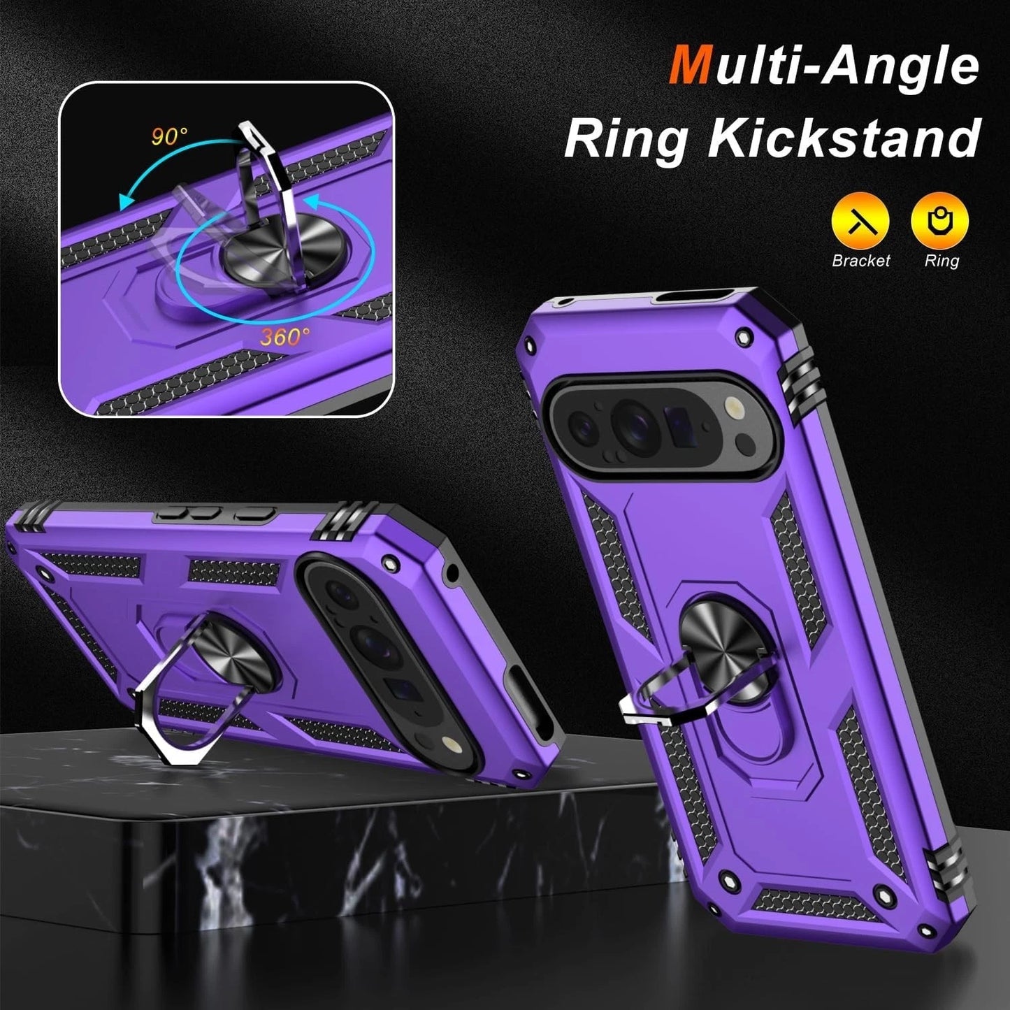 For Google Pixel 9A Case /9 Pro XL/8A/7 Phone Cover Shockproof + Tempered Glass