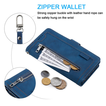 Leather Wallet Case for iPhone 16 Pro Max with Zipper Pocket - RFID Blocking Flip Cover for Women & Men