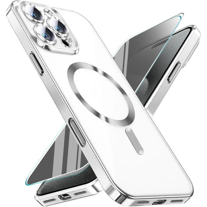 For iPhone 16 Pro Max Case 15 14 13 Phone Cover Shockproof Rugged+Tempered Glass