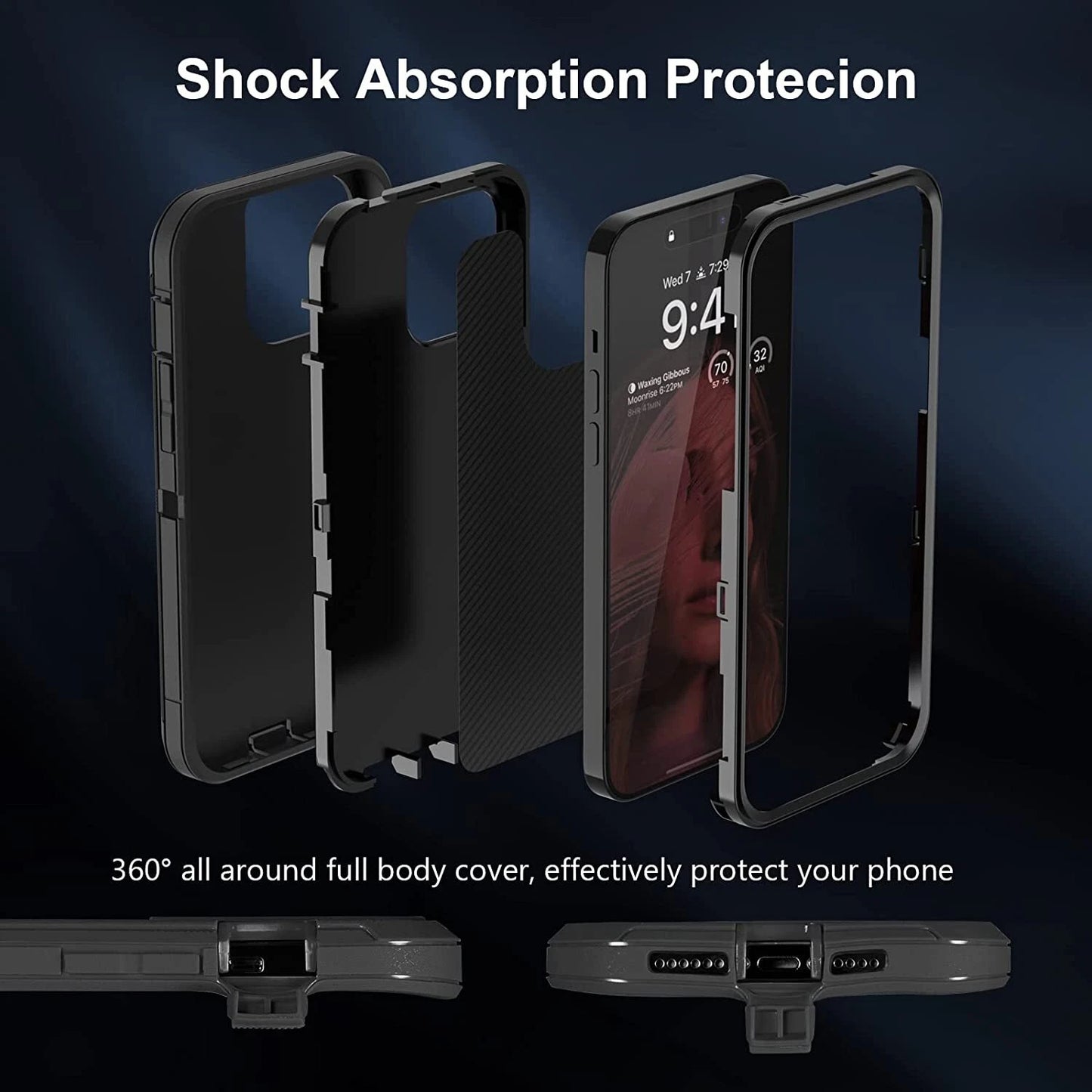 For iPhone 17 Air 16e 15 14 13 12 11 Pro Max XR X Max Rugged Shockproof Case