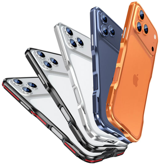 For iPhone 17 Pro Max 16e 16 15 14 13 12 Shockproof Metal Aluminum Bumper Case