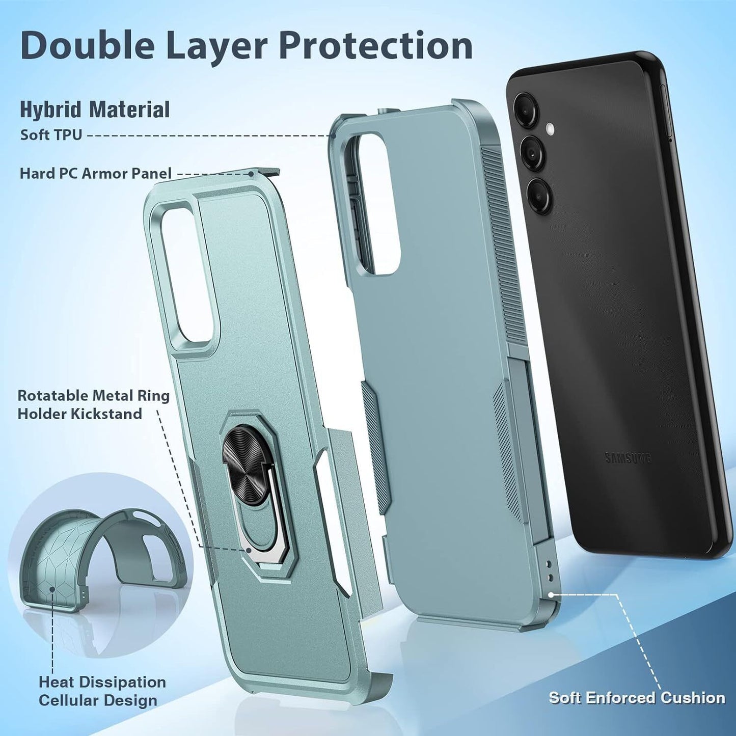 For Samsung Galaxy A16 5G A15 A14 A54 A35 A03S Case Phone Cover Shockproof+Glass