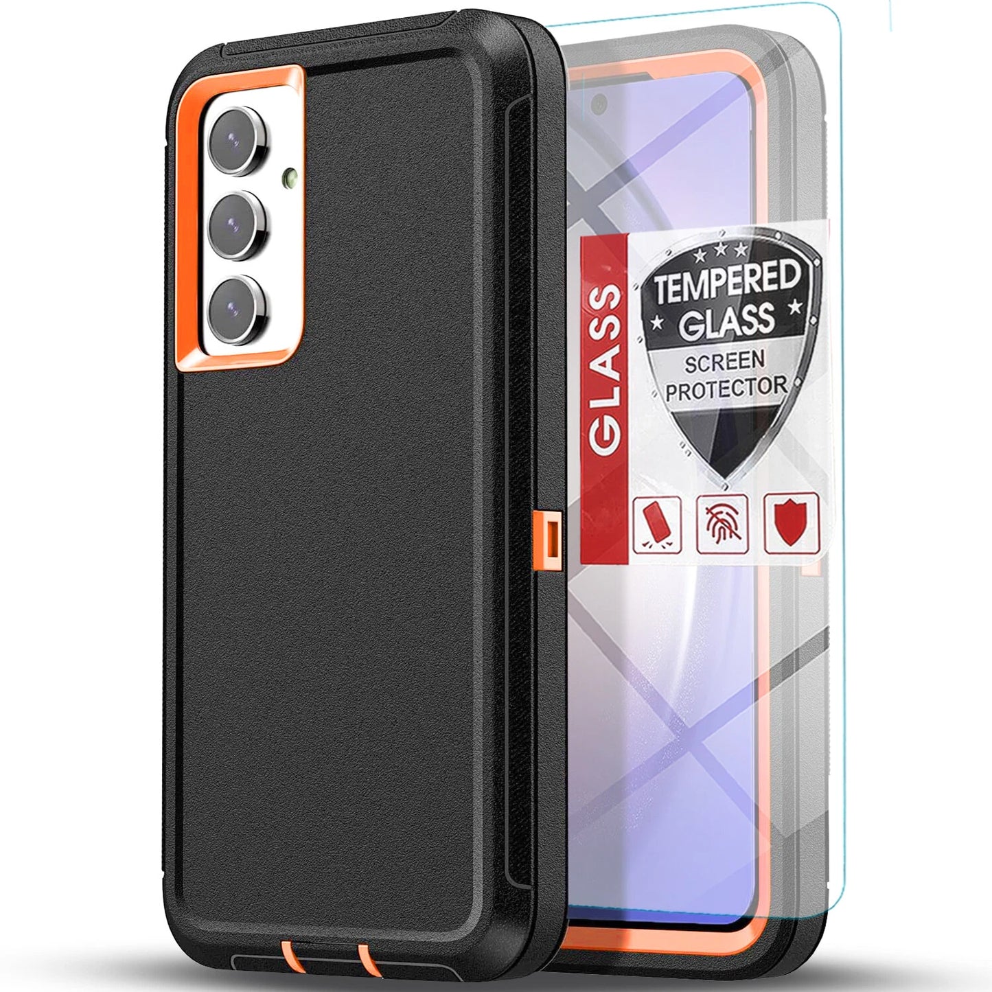 Samsung Galaxy A17 5G Case with Screen Glass - Shockproof Rugged Cover for A16 A15 A14 A03S
