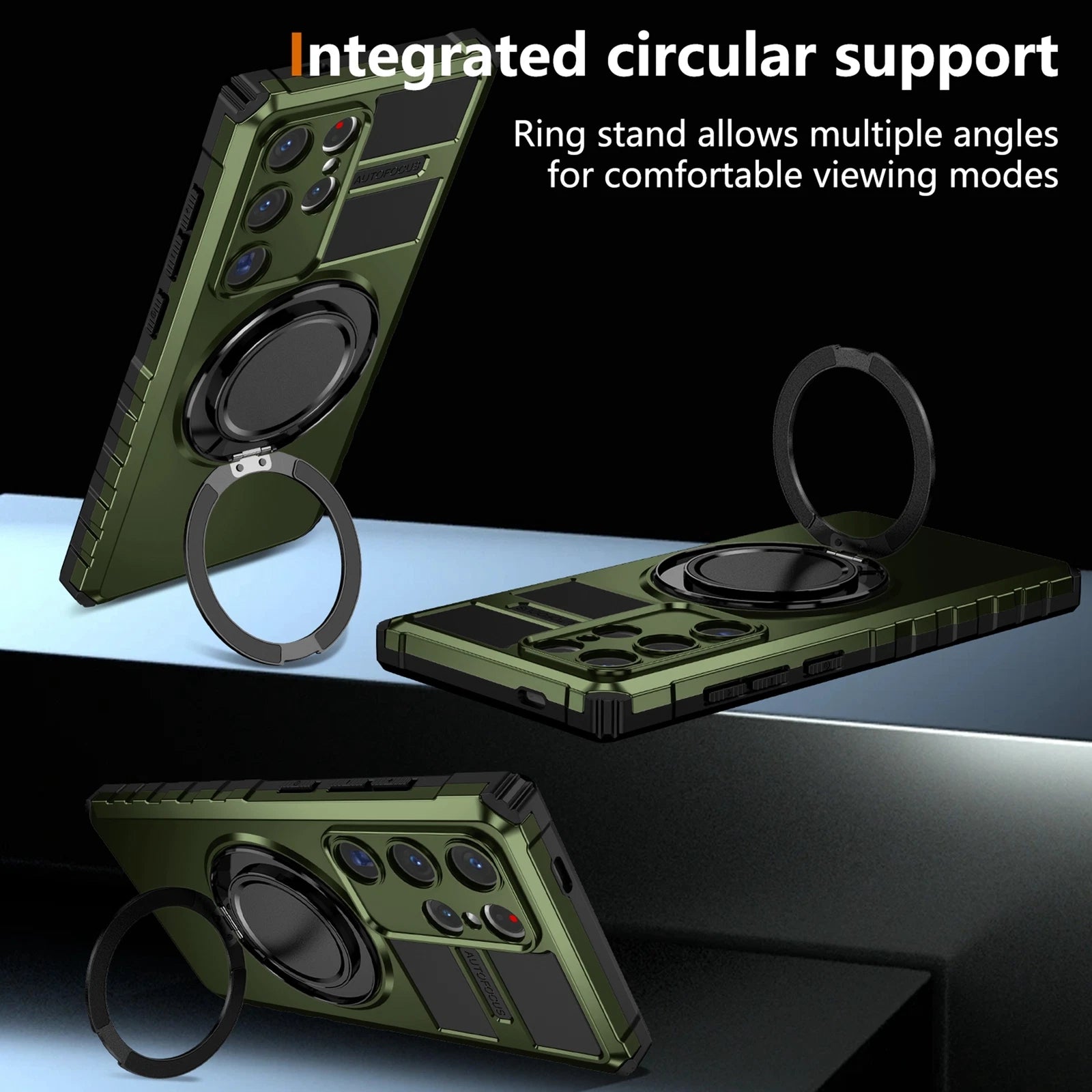 For Samsung Galaxy S24/S23/S25 Ultra Rugged Armor Phone Case + Screen Protector