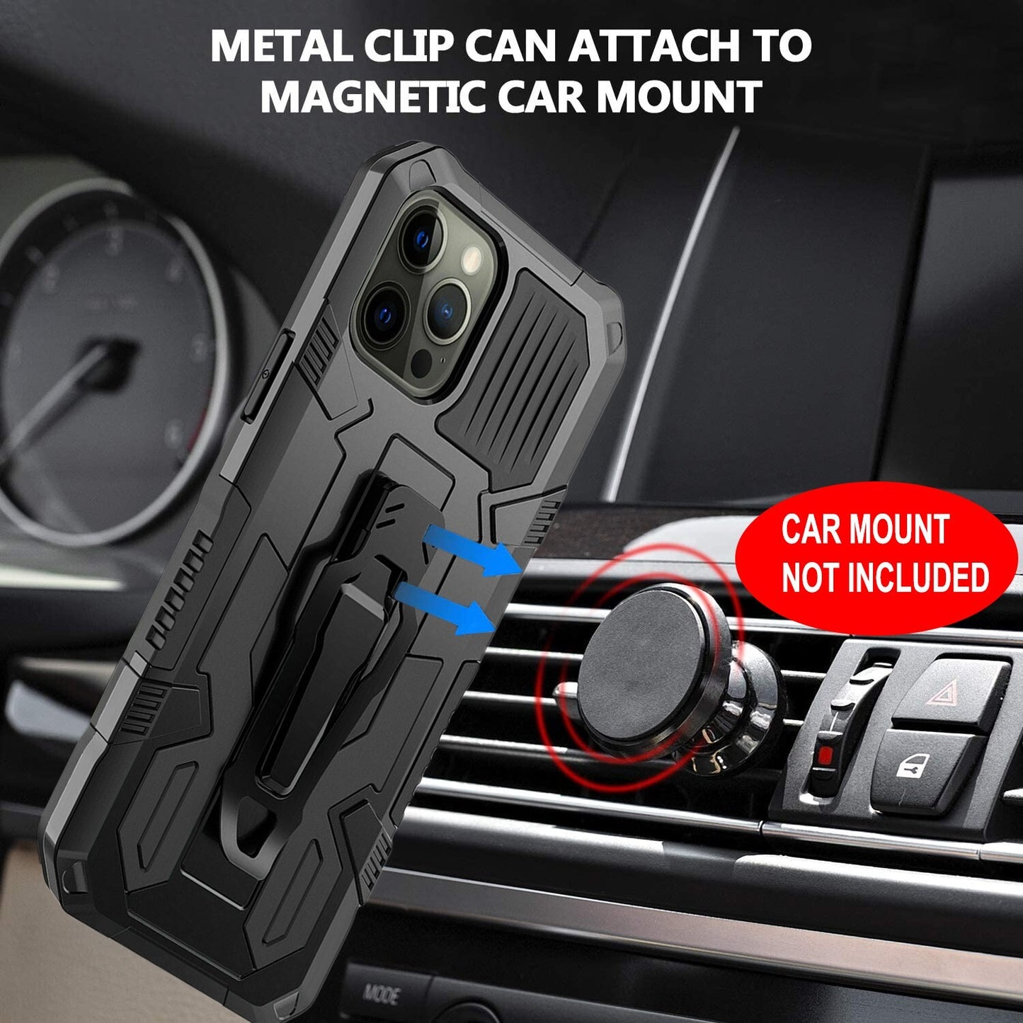 For iPhone 13 Case/13 Pro Max/13 Mini Phone Cover Shockproof + Tempered Glass