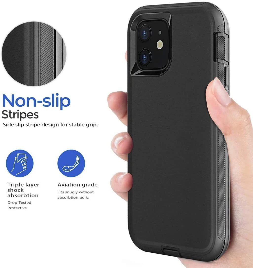 For iPhone 17 Air 16 15 14 Plus 13 12 11 Pro Max Shockproof Heavy Duty Case Clip