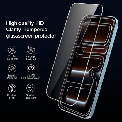 For iPhone 17 Pro Max Case Air 16 Phone Cover Shockproof Rugged +Tempered Glass