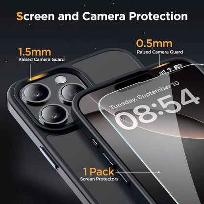 For iPhone 17 Pro Max Case 17 Pro 16 15 14 13 12 11 Phone Cover + Tempered Glass