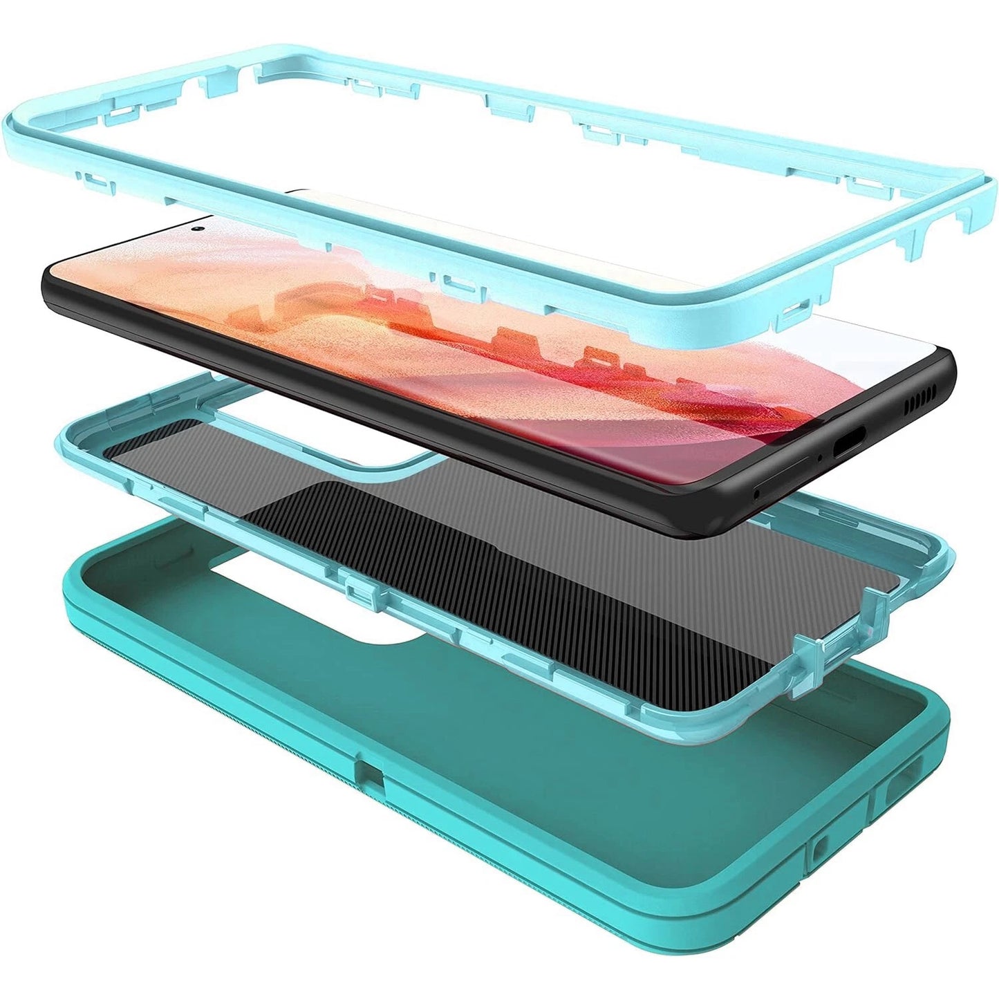 For Samsung Galaxy S25 Ultra Case S24 S23 Plus S22 S21 S20 FE Phone Cover +Glass