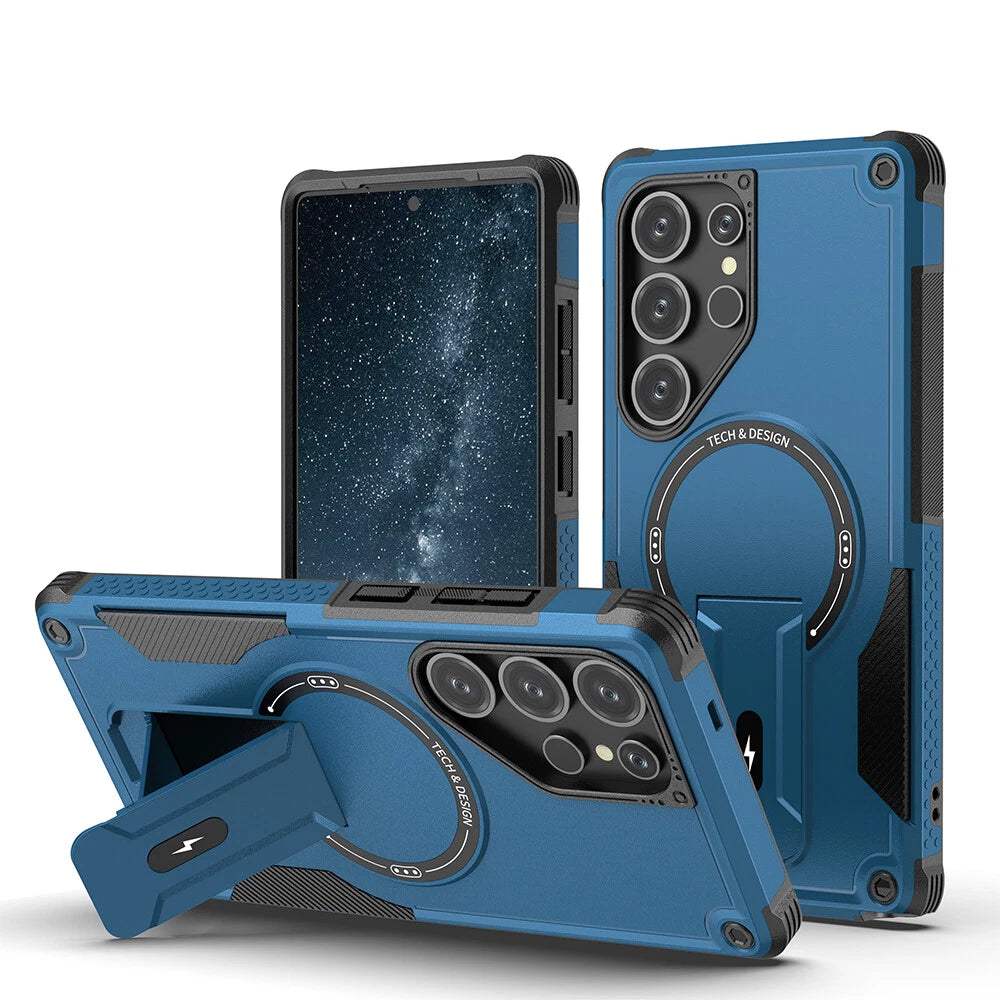 For Samsung Galaxy S25 Ultra S24 A17 A16 A25 A36 Shockpoof Mag Safe Stand Case