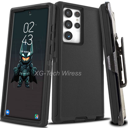 Heavy Duty Shockproof Case For Samsung Galaxy S25 S24 S23 S22+ Ultra + Belt Clip