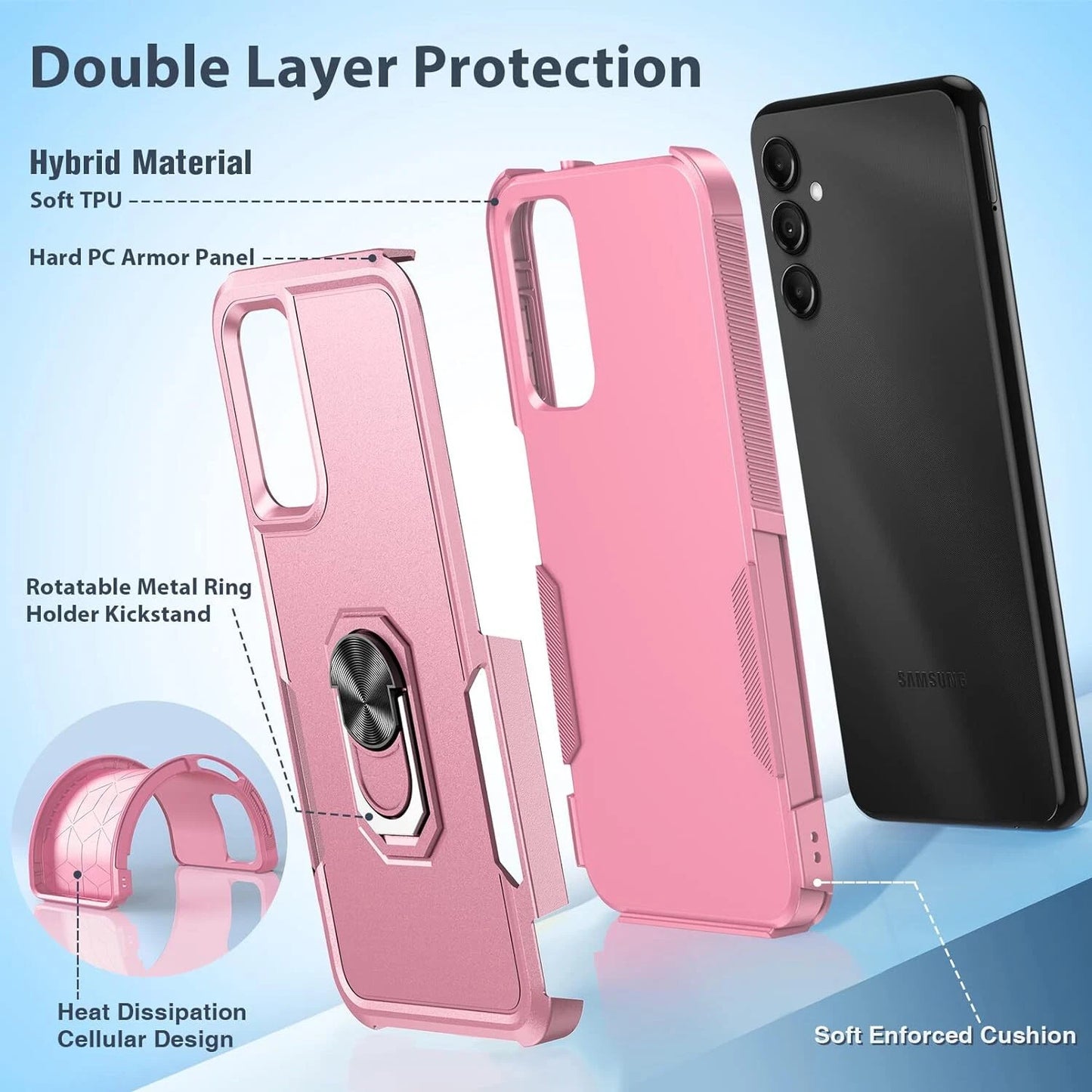 For Samsung Galaxy A16 5G A15 A14 A54 A35 A03S Case Phone Cover Shockproof+Glass