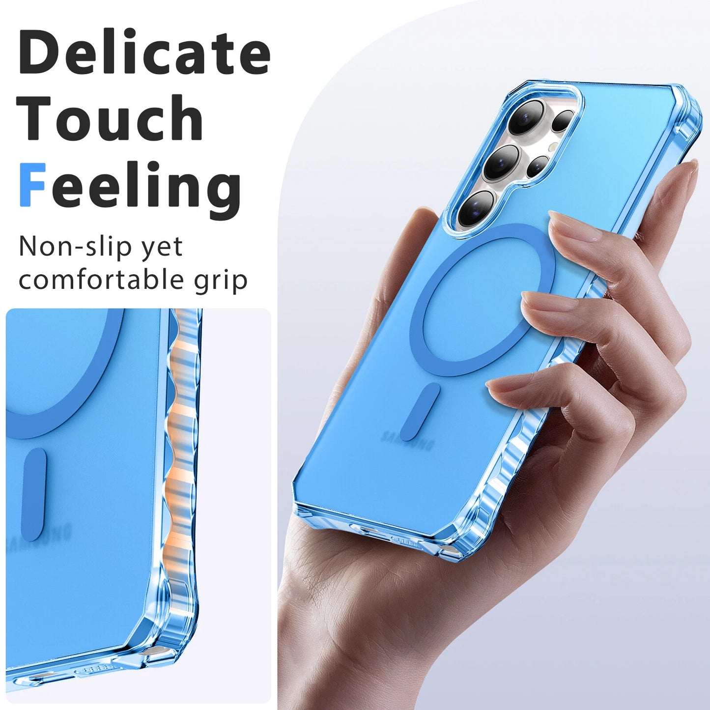 For Samsung Galaxy S25 Ultra S24+ Shockproof Matte TPU+PC Case Mag Safe Cover