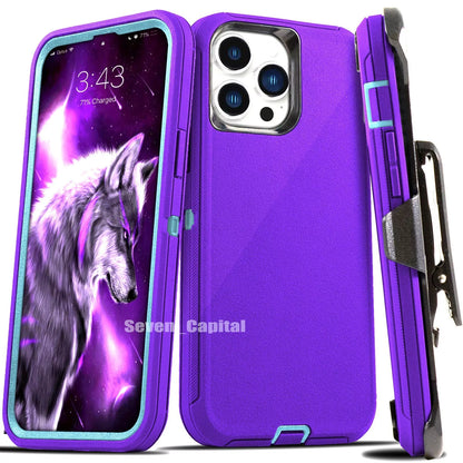 For iPhone 17 Air 16 15 14 Plus 13 12 11 Pro Max Shockproof Heavy Duty Case Clip