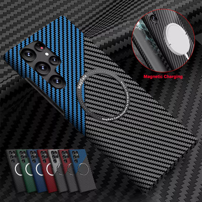 For Samsung Galaxy S25 Ultra S24 S23S22 MagSafe Case Magnetic Carbon Fiber Cover