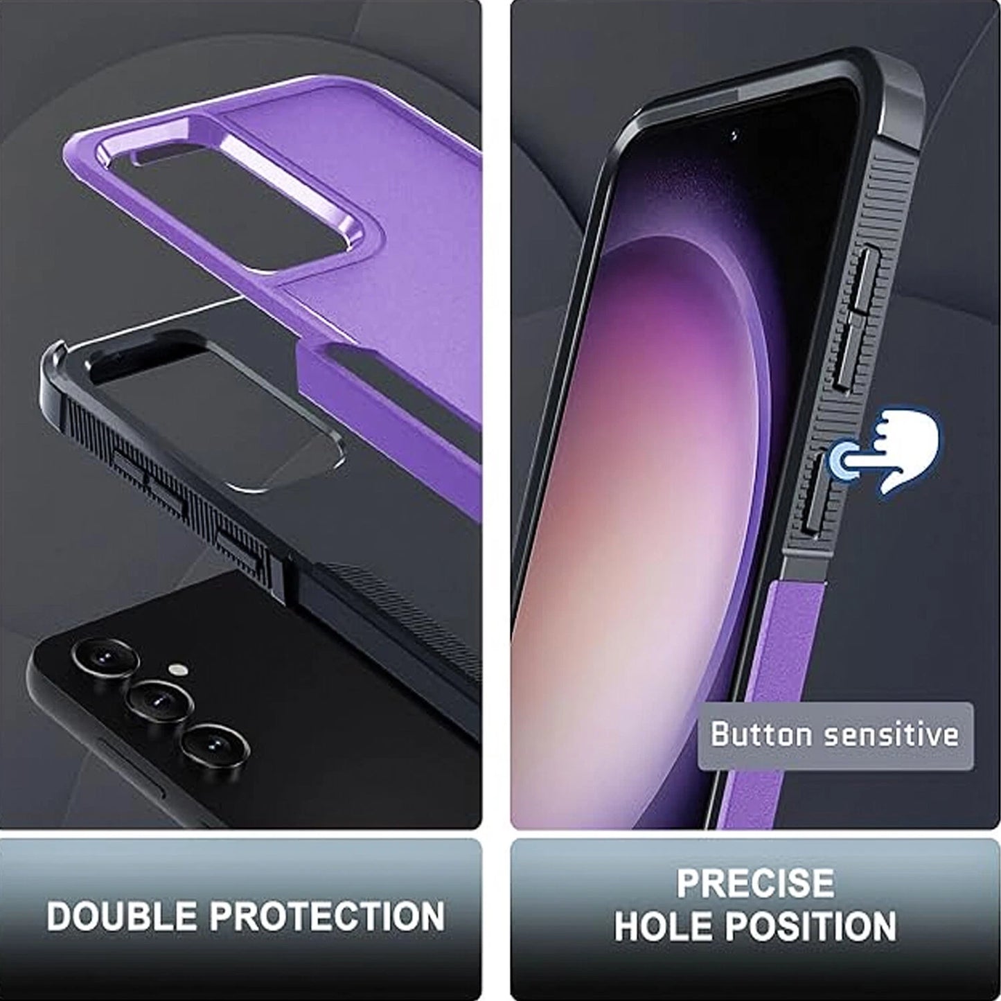 For Samsung Galaxy S25 Ultra Case S25/S24/S23/FE/ Phone Cover + Tempered Glass