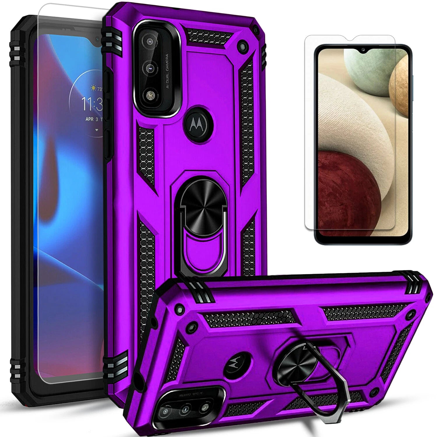 Motorola Moto G Play 2024 Case and 2023 Phone Cover - Shockproof Armor with Tempered Glass