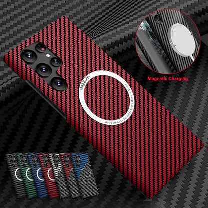 For Samsung Galaxy S25 Ultra S24 S23S22 MagSafe Case Magnetic Carbon Fiber Cover