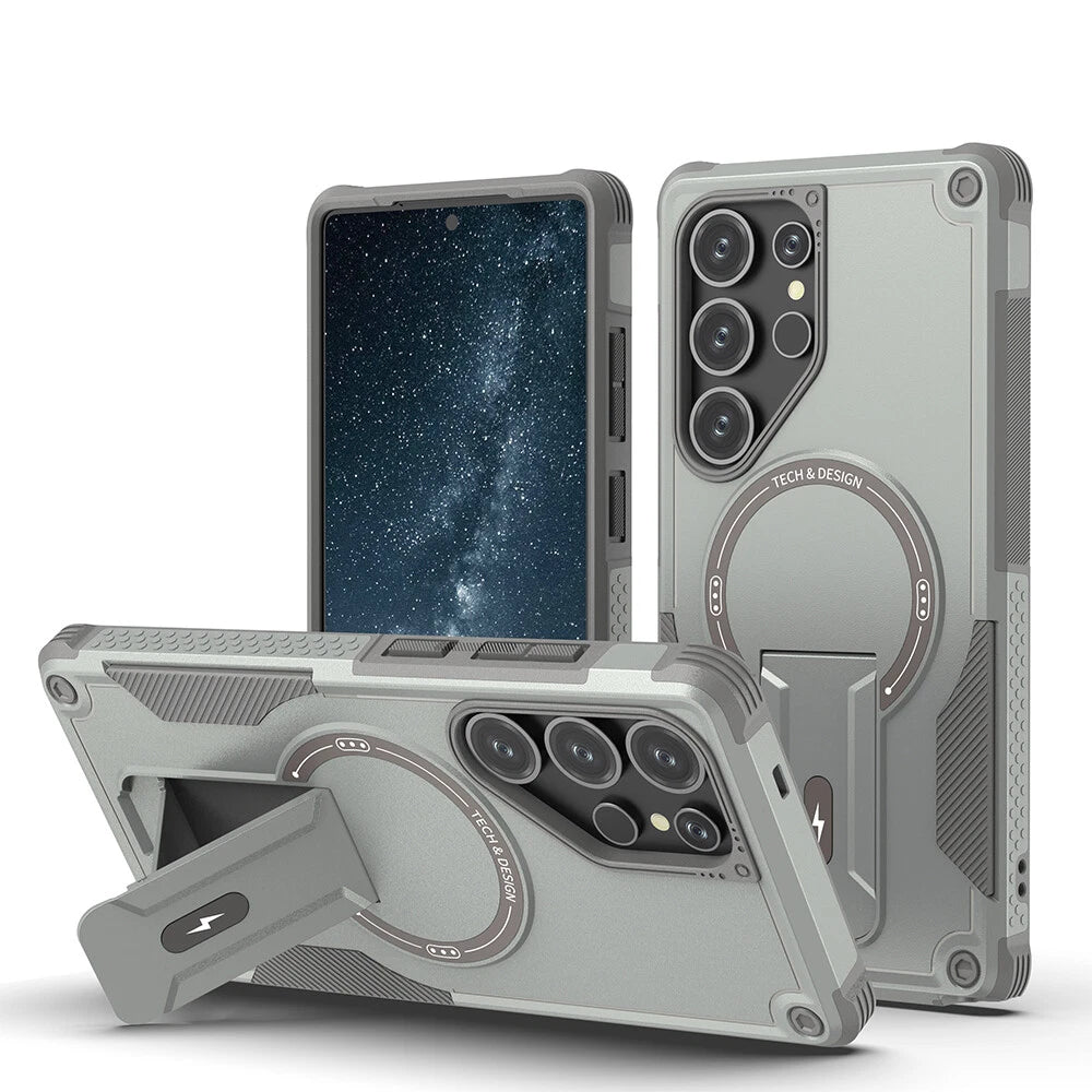 For Samsung Galaxy S25 Ultra S24 A17 A16 A25 A36 Shockpoof Mag Safe Stand Case