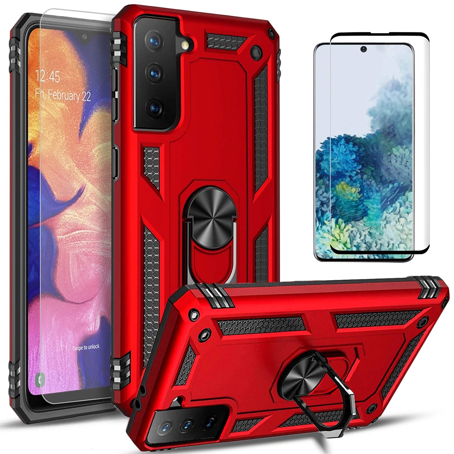 For Samsung Galaxy S21 Case /S21 Ultra/FE Phone Cover + Tempered Glass Screen