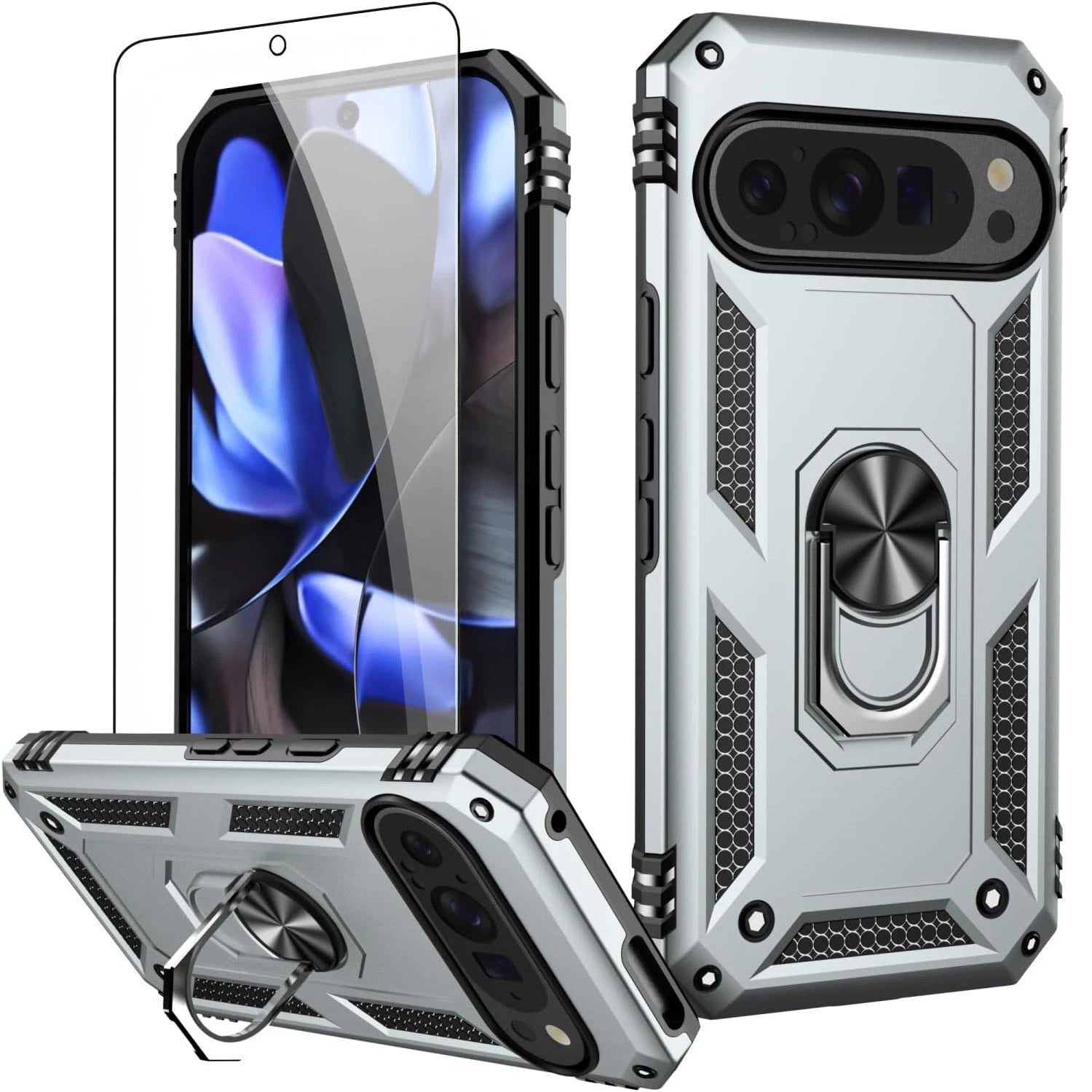 For Google Pixel 9A Case /9 Pro XL/8A/7 Phone Cover Shockproof + Tempered Glass