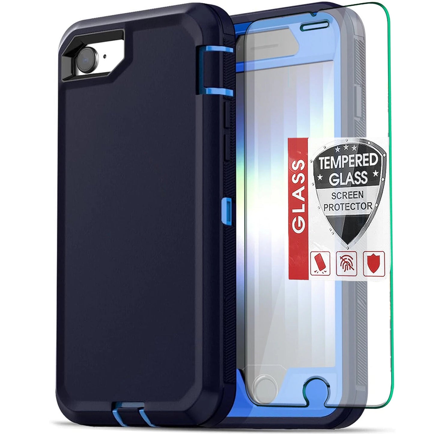 For iPhone SE Case /8/7 Plus/6S Phone Cover Shockproof Heavy Duty + Screen Glass