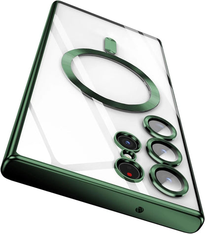 For Samsung Galaxy S25 S24 Ultra Edge Plus Clear Case Magnetic Mag Safe Cover