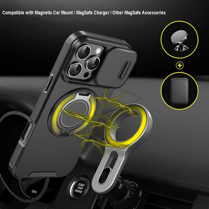 For iPhone 17 16 Pro Max 15 14 13 12 11 Rugged Magnetic Case w Ring Camera Cover