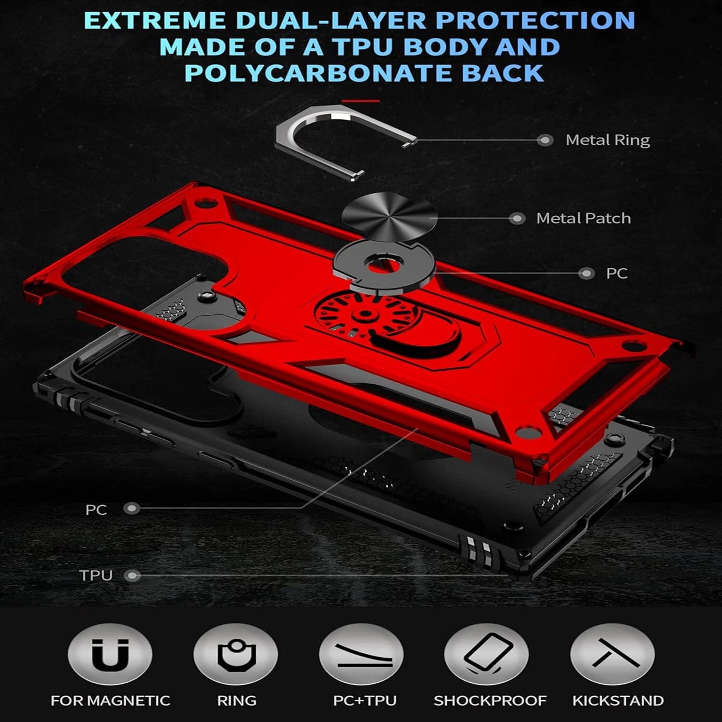 For Samsung Galaxy S25 Ultra S24 S23 S22 S21 FE Case Phone Cover + Screen Glass