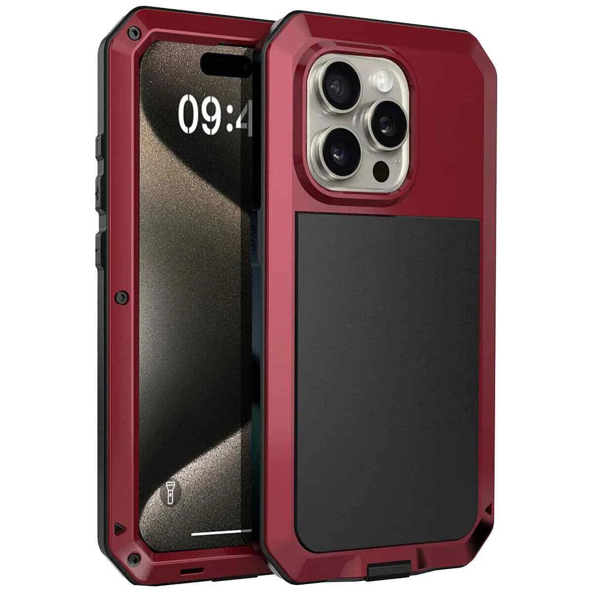 Heavy Duty Protection Armor Metal Case for iPhone 16e 16 15 14 13 12 11 Pro Max
