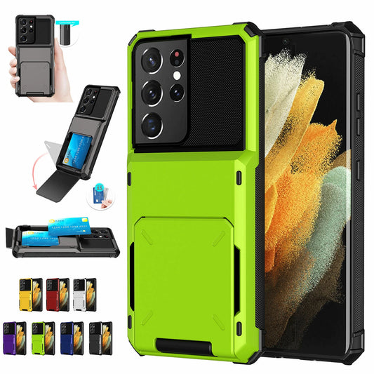 For Samsung Galaxy S25 Ultra S24 S23 S22 S21 Plus Wallet Credit Card Holder Case