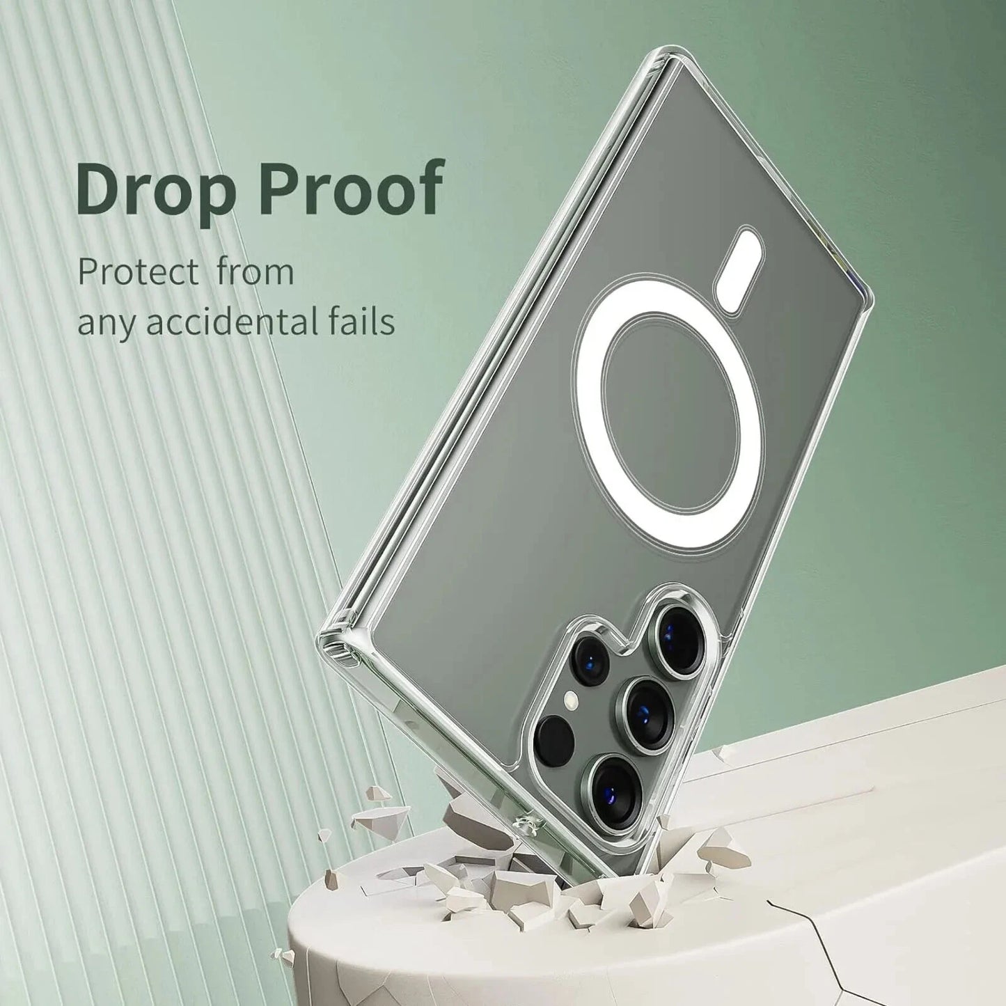 For Samsung Galaxy S25 S24 S23 S22 S21 Ultra Mag Safe Magnetic Clear Case Cover