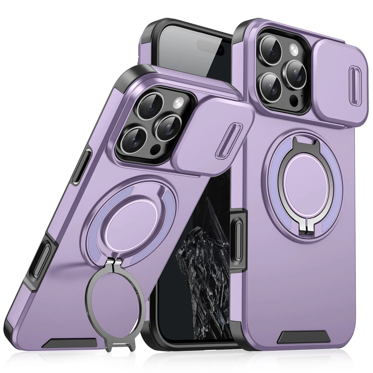 For iPhone 17 16 Pro Max 15 14 13 12 11 Rugged Magnetic Case w Ring Camera Cover
